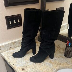 Nine West Shiryl suede leather slouchy boots